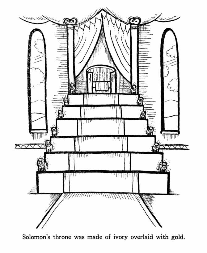 Solomon builds the temple coloring page