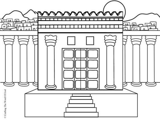 Solomons temple coloring page day manualidades biblicas manualidades bãblicas para preescolares artesanãa biblica