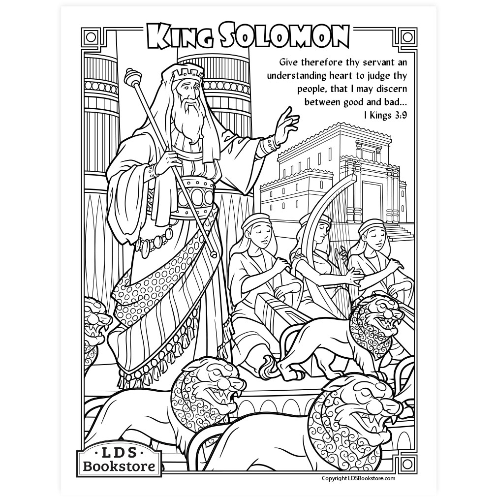 King solomon and the temple coloring page