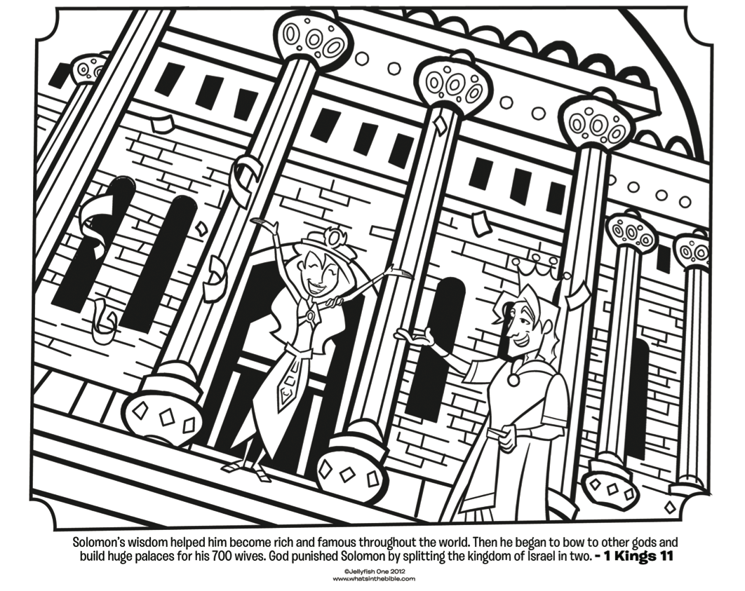 Solomon dedicates the temple coloring page bible coloring pages king solomon bible printables