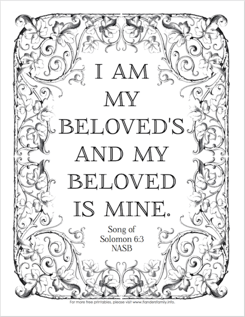 My beloved is mine coloring page