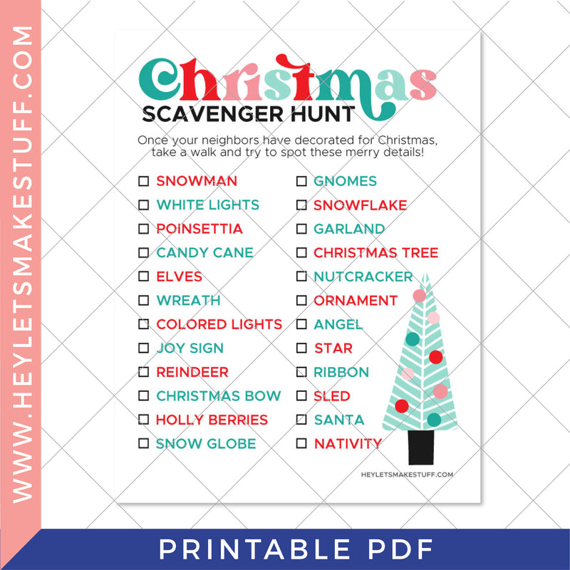 Printable christmas scavenger hunt â hey lets make stuff