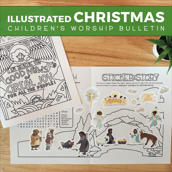 Illustrated christmas childrens worship bulletin â illustrated ministry