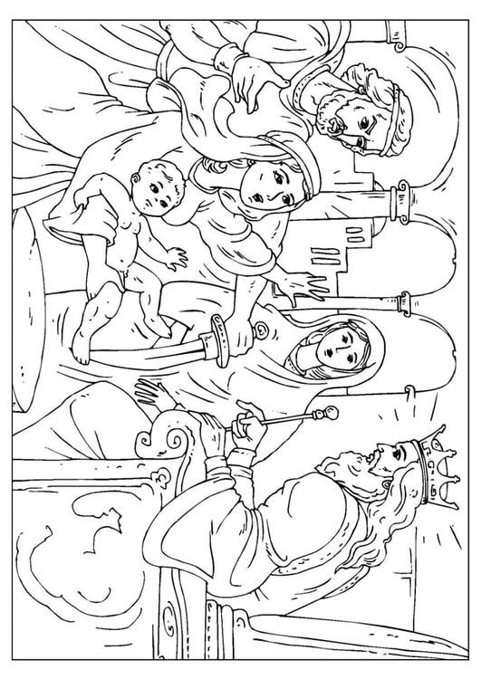 Coloring page judgement of solomon