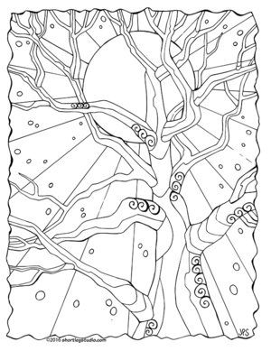 Winter solstice coloring sheet art projects for adults winter art projects coloring pages