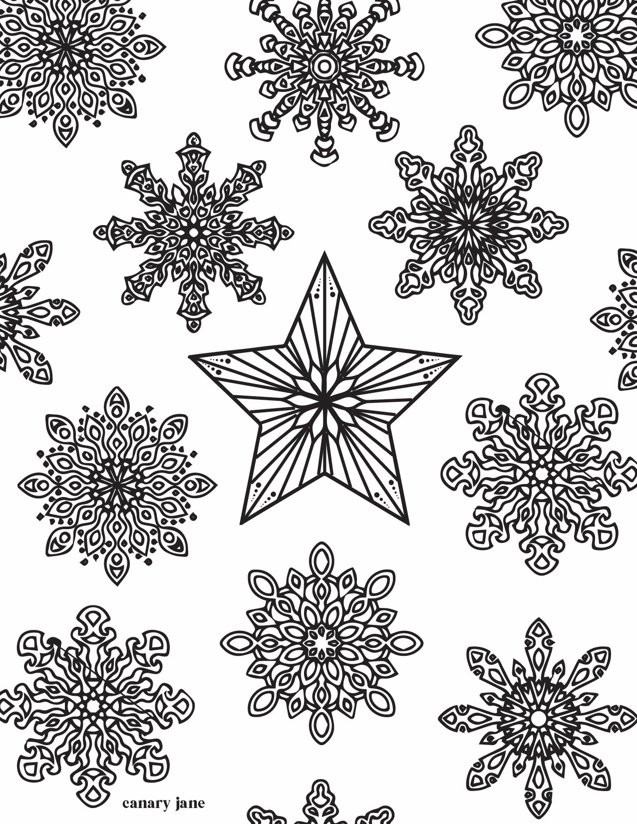 Winter solstice star coloring pages