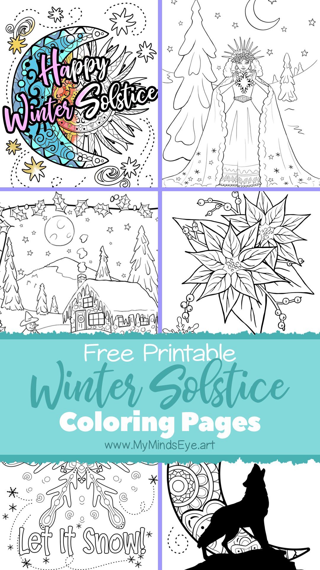 Celebrate winter solstice with free printable coloring pages