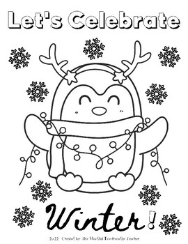 Winter solstice coloring page by the mindful eco