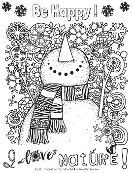 Winter solstice coloring page by the mindful eco