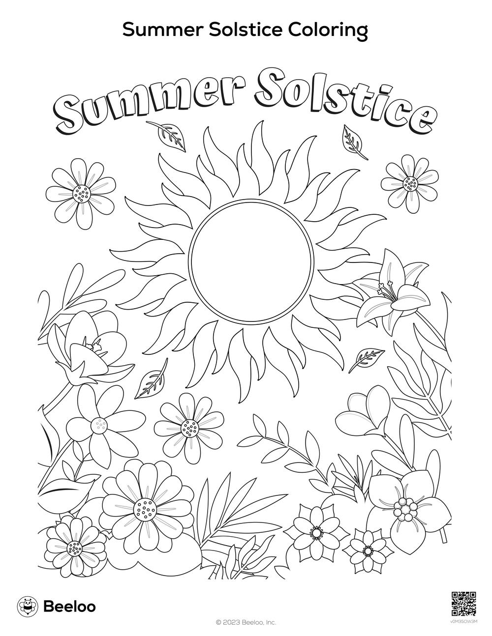 Summer solstice coloring â printable crafts and activities for kids