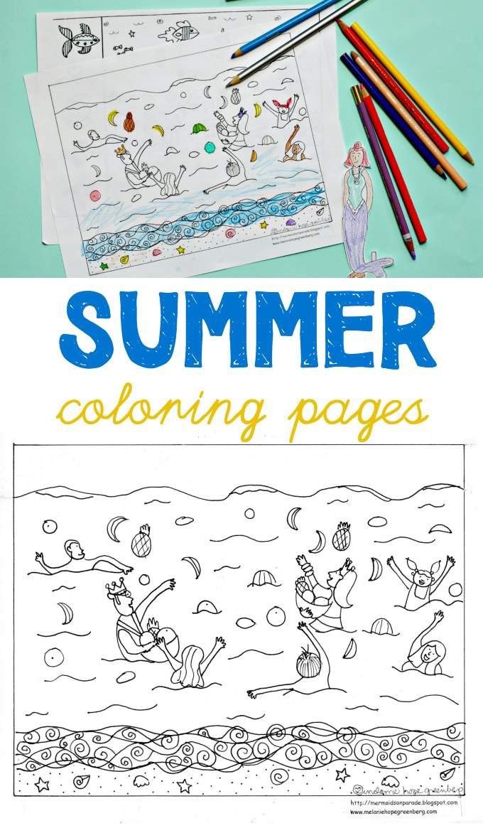 Fun summer solstice coloring page for kids