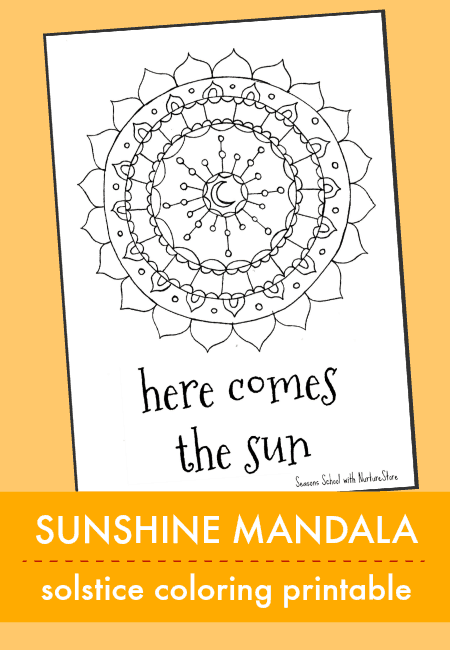 Sunshine mandala summer solstice loring page printable