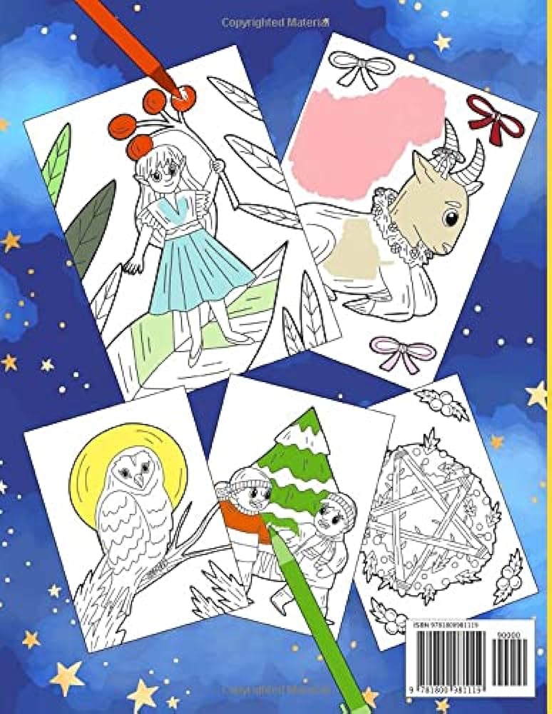 Winter solstice coloring book for kids ages