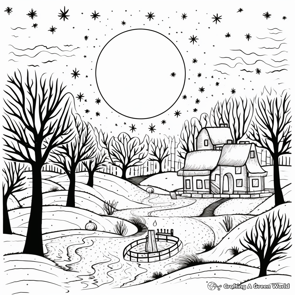 Winter solstice coloring pages