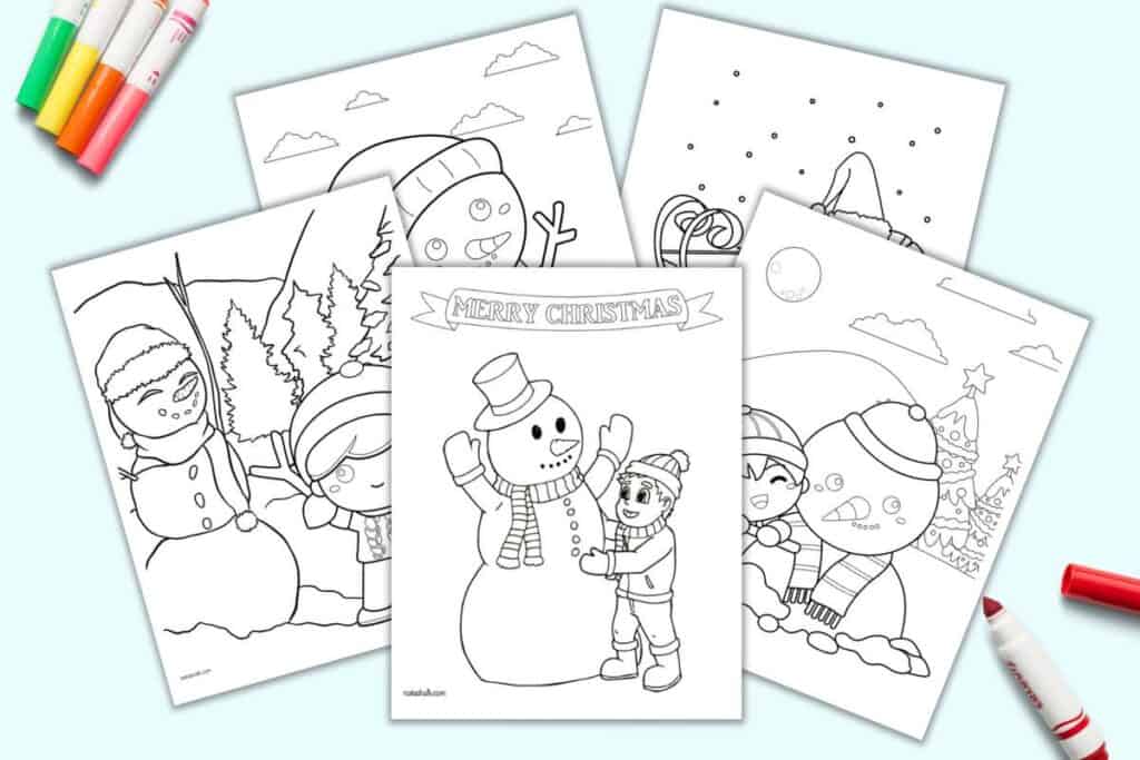 Free printable snowman coloring pages