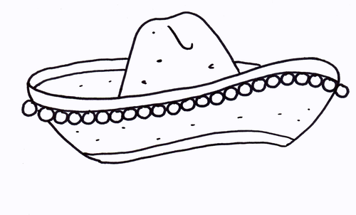 Sombrero hat colouring sheet