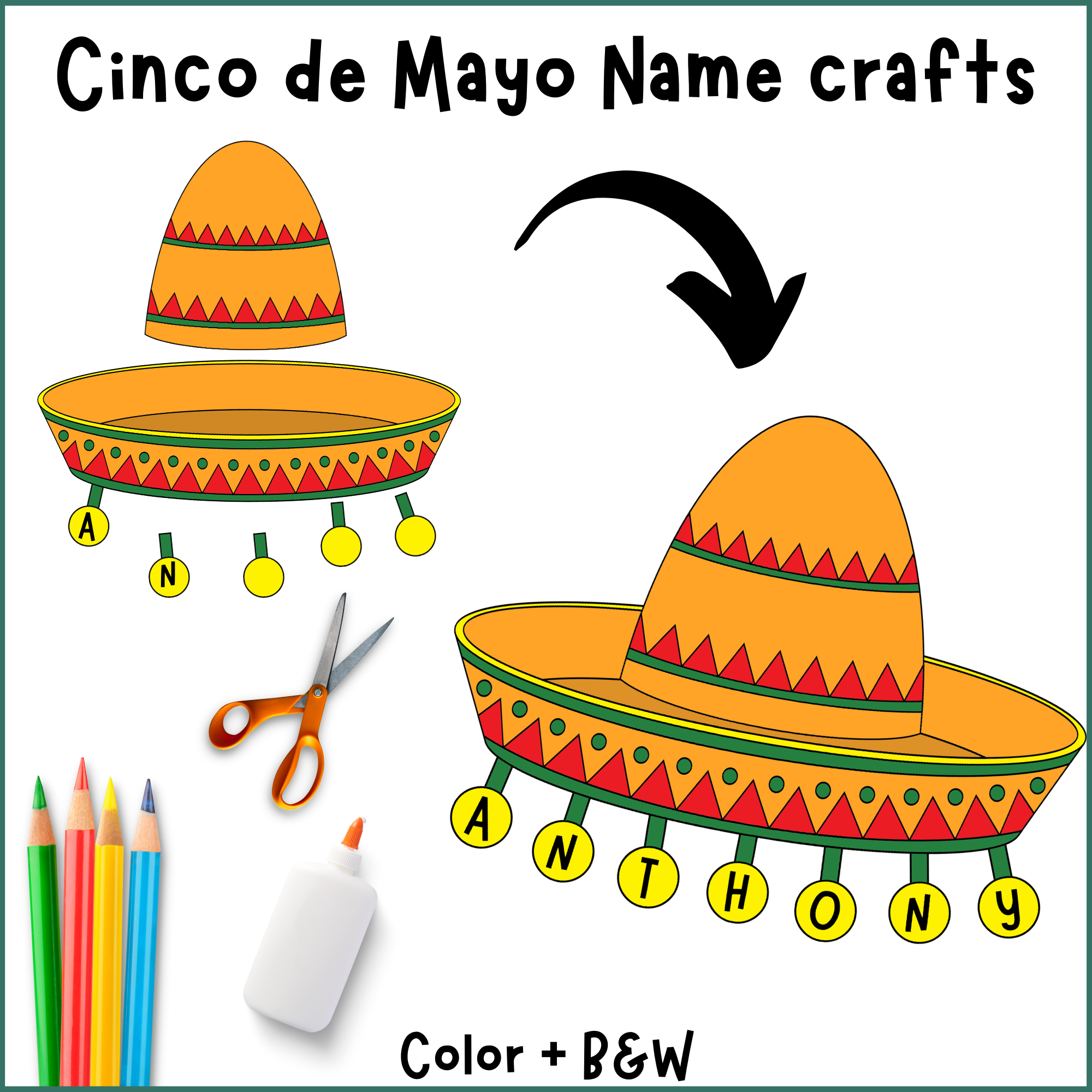 Cinco de mayo name crafts