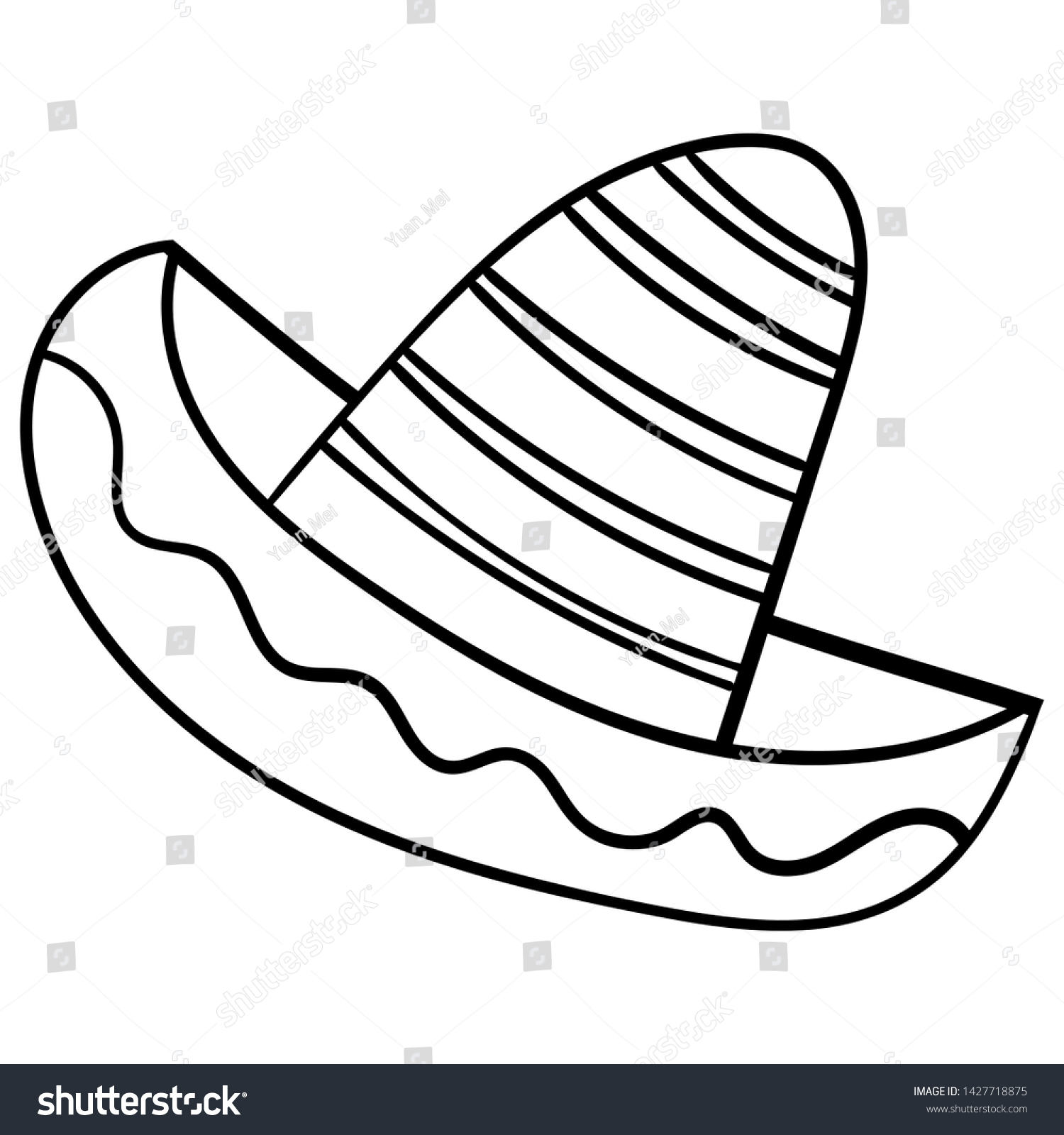 Sombrero coloring books page cinco de stock vector royalty free