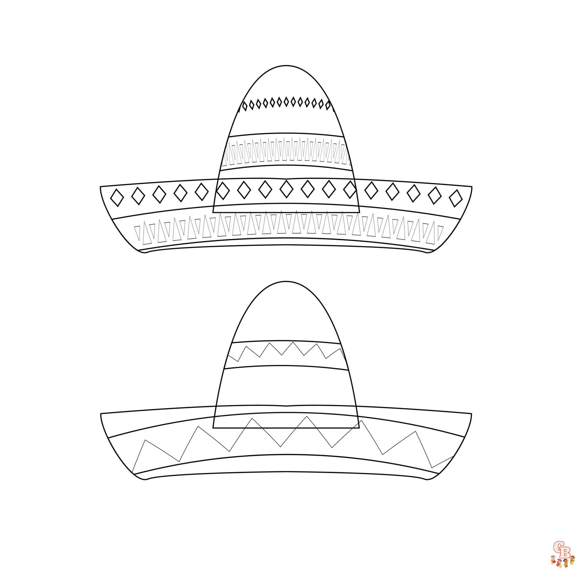 Printable sombrero coloring pages free for kids and adults