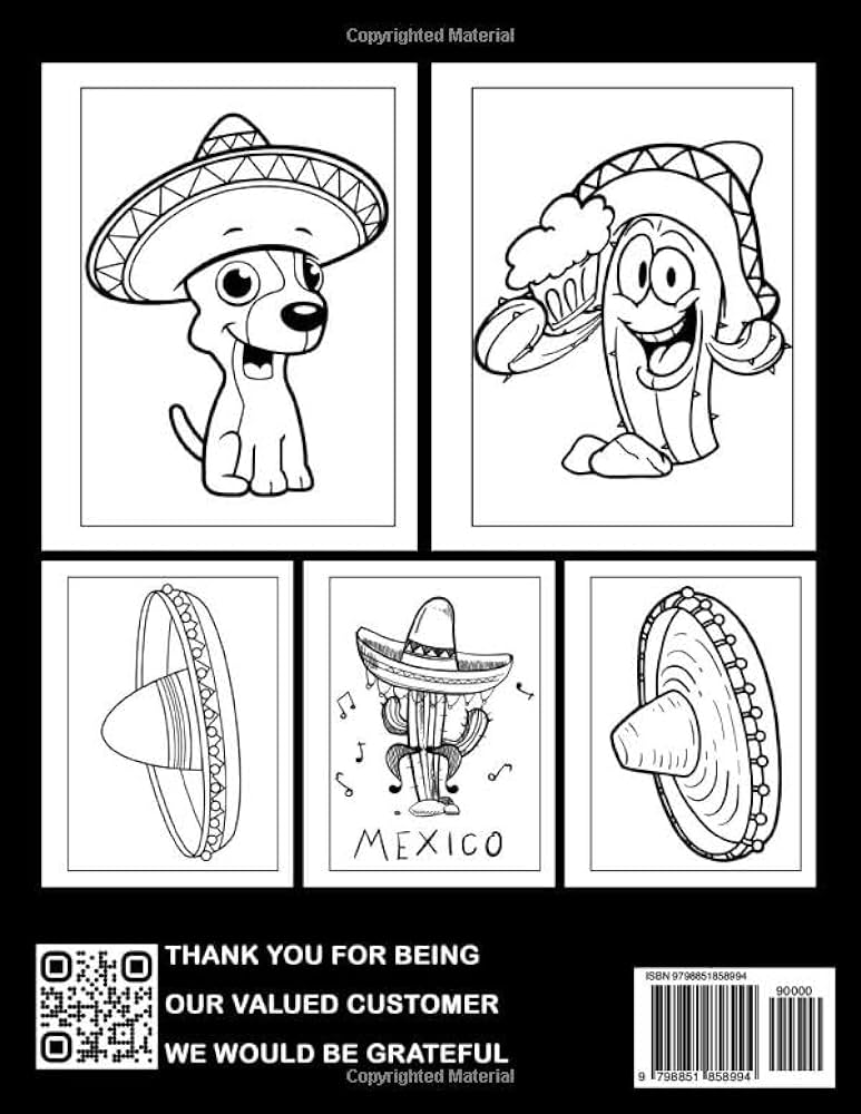 Sombrero coloring book excellent coloring pages of mexin hat for all ages to have fun ideal gift for special ocsions pham regan books