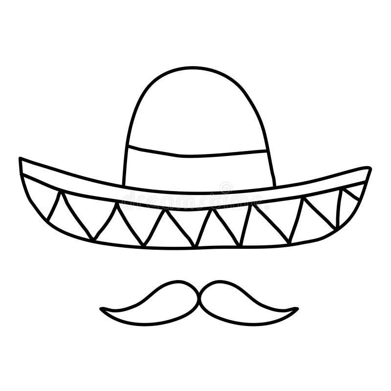 Sombrero outline stock illustrations â sombrero outline stock illustrations vectors clipart