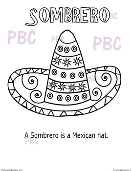 Cinco de mayo sombrero coloring sheet by the purple bee classroom