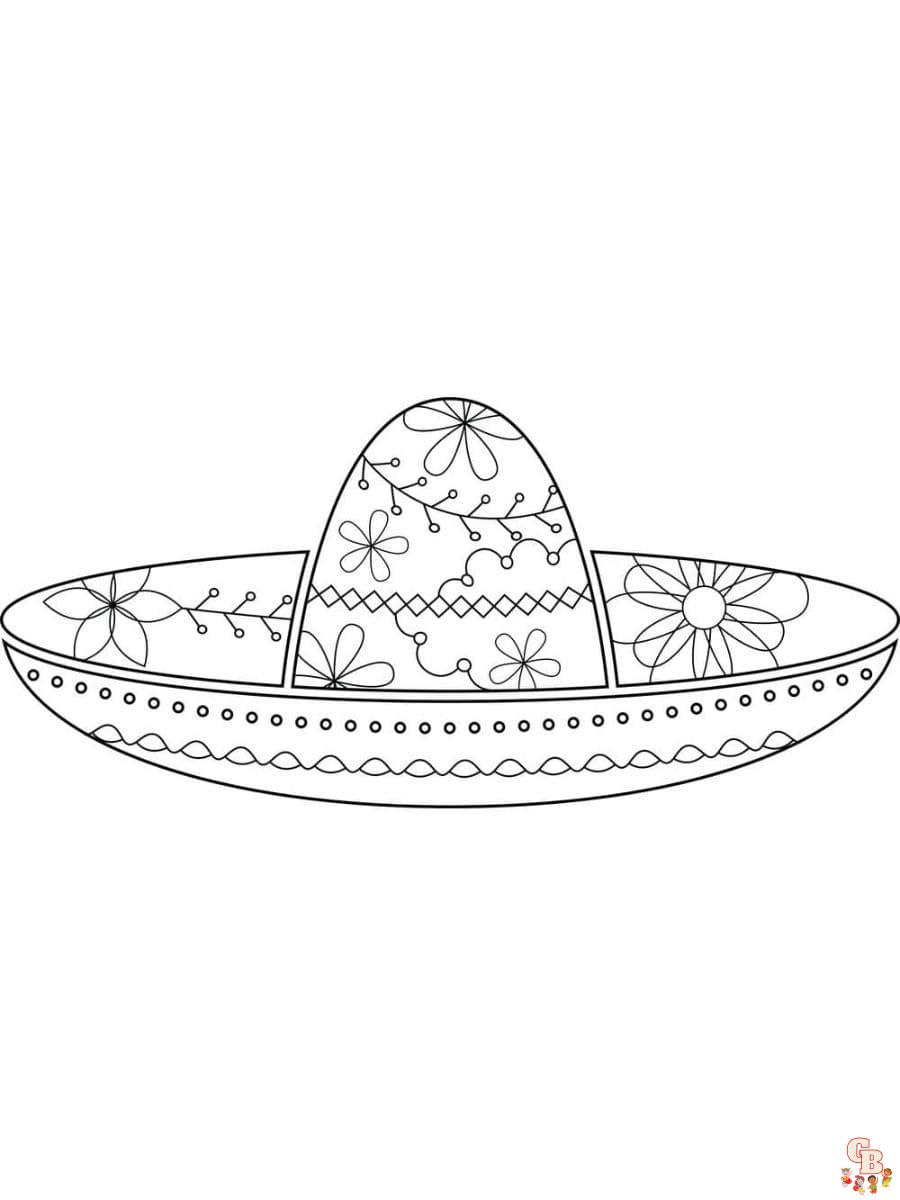 Printable sombrero coloring pages free for kids and adults