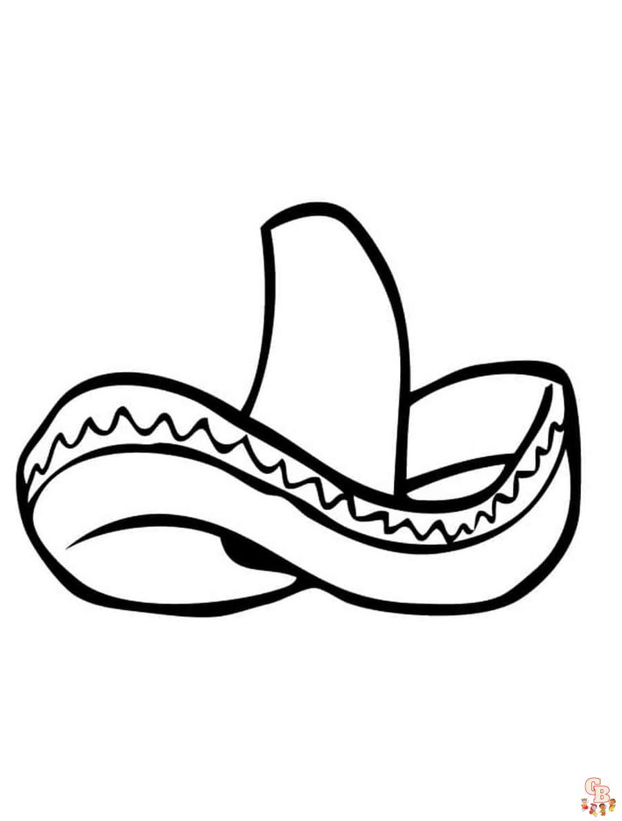 Printable sombrero coloring pages free for kids and adults