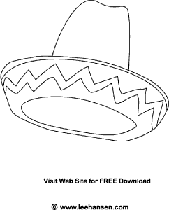 Sombrero mexican hat coloring page fiesta printable