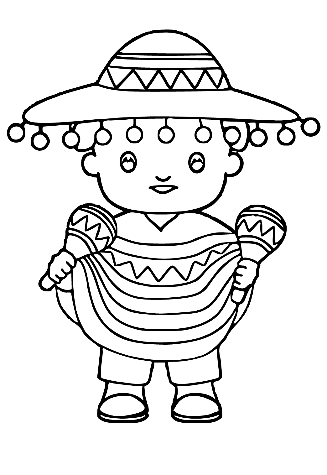 Free printable cinco de mayo sombrero coloring page for adults and kids