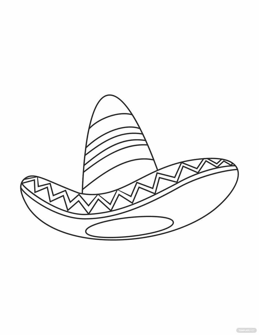 Free cinco de mayo sombrero coloring page