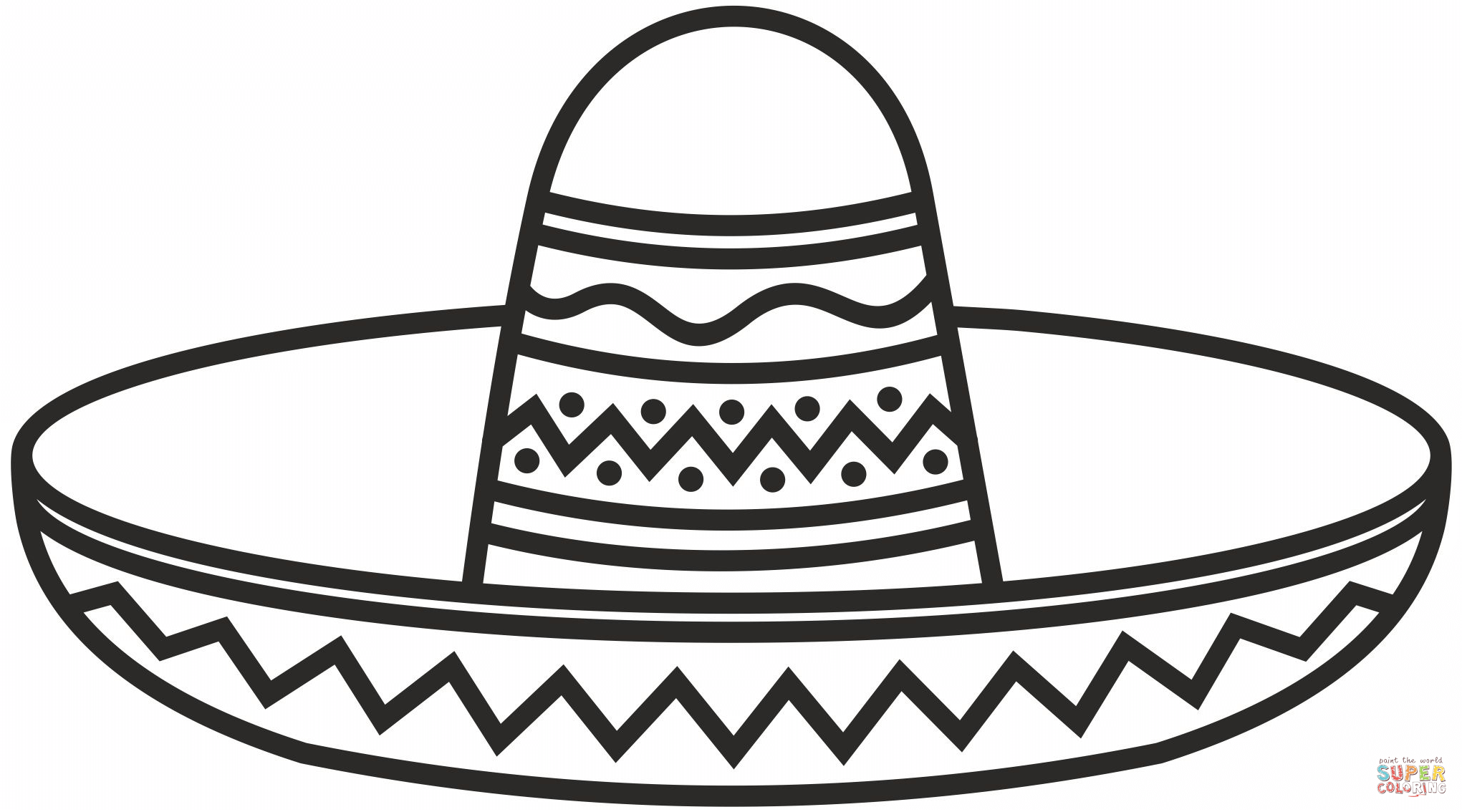 Sombrero coloring page free printable coloring pages