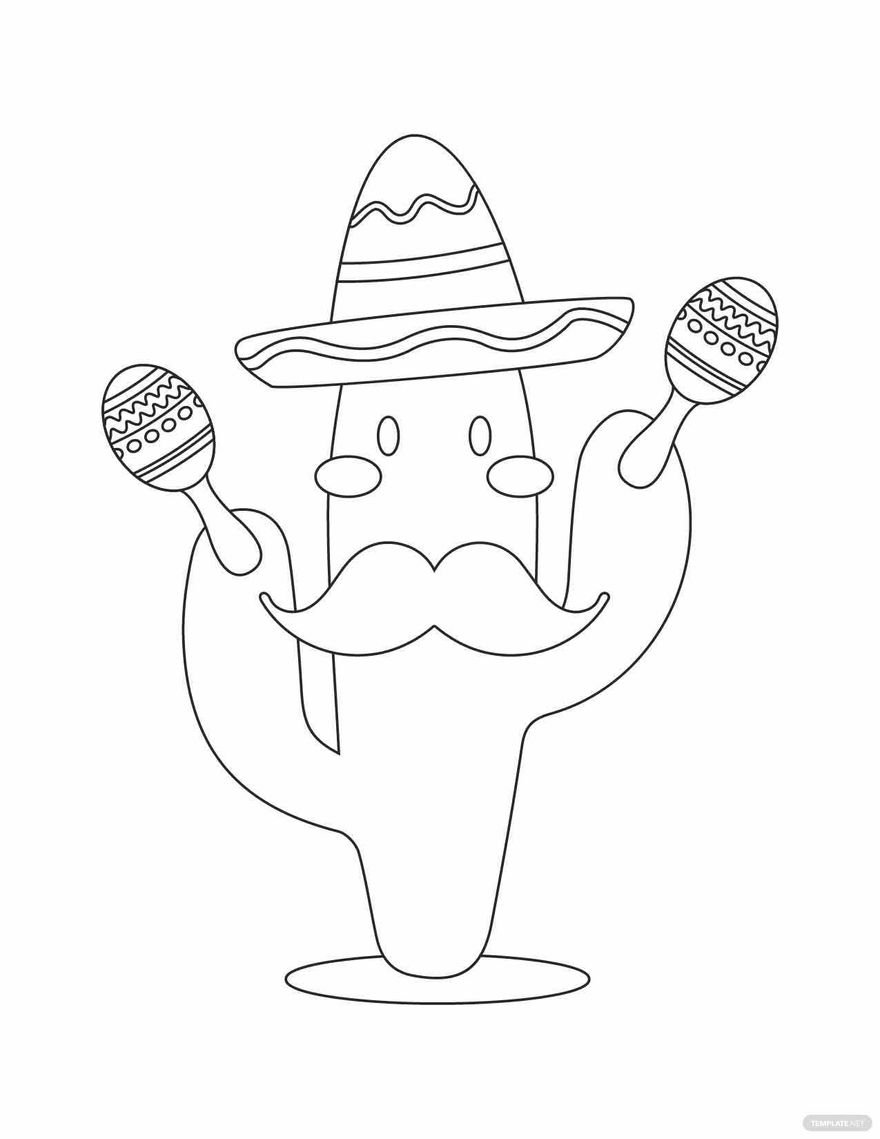 Free cute cinco de mayo coloring page