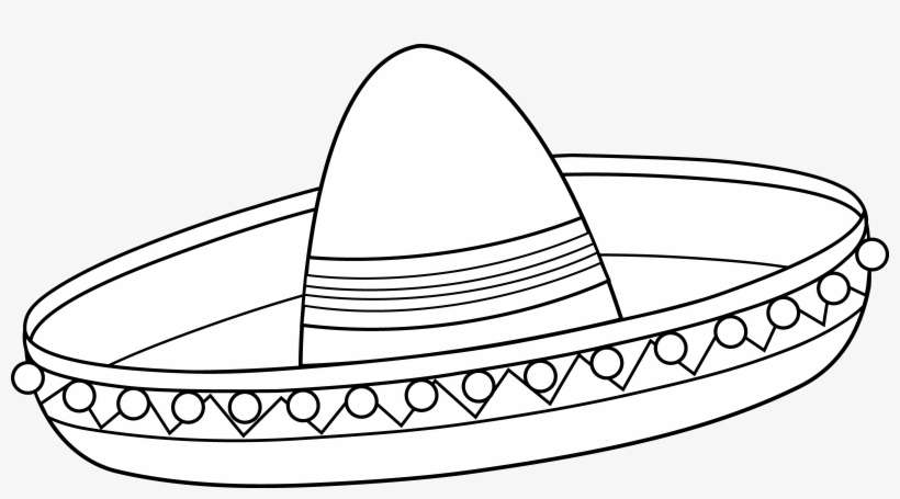 Mexican sombrero coloring page