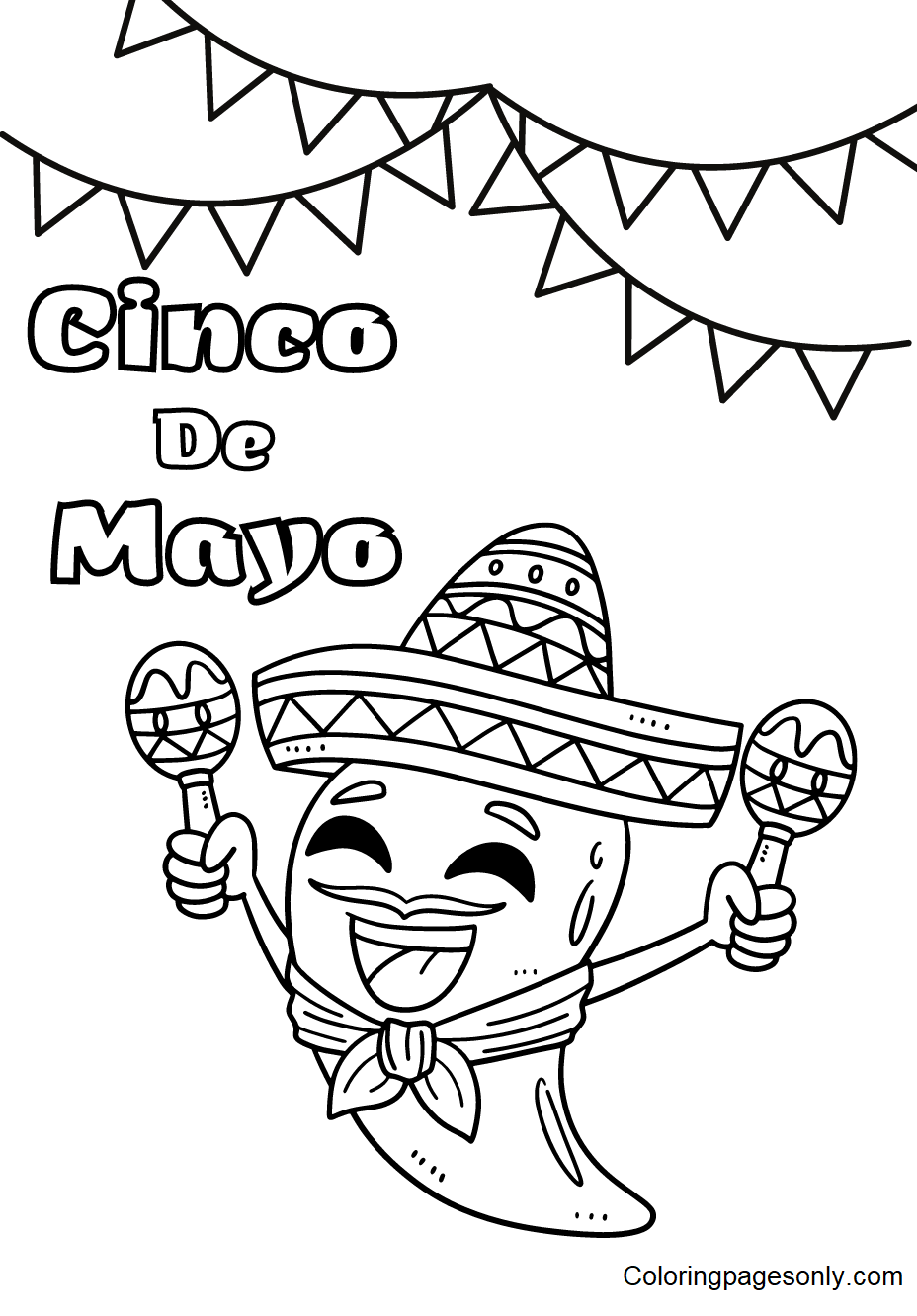 Cinco de mayo coloring pages printable for free download