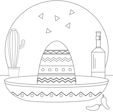 Sombrero coloring page free printable coloring pages