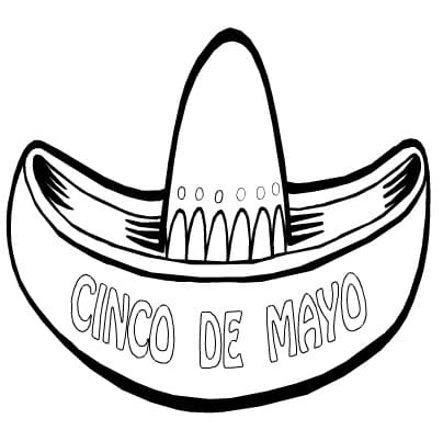 Cinco de mayo sombrero coloring page