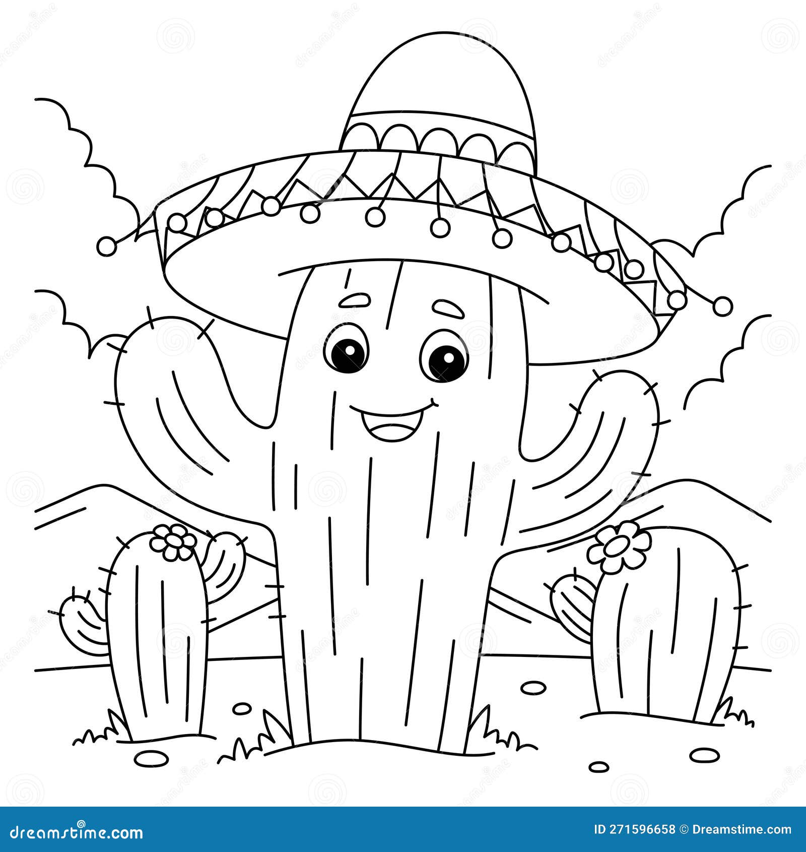 Cactus coloring page stock illustrations â cactus coloring page stock illustrations vectors clipart