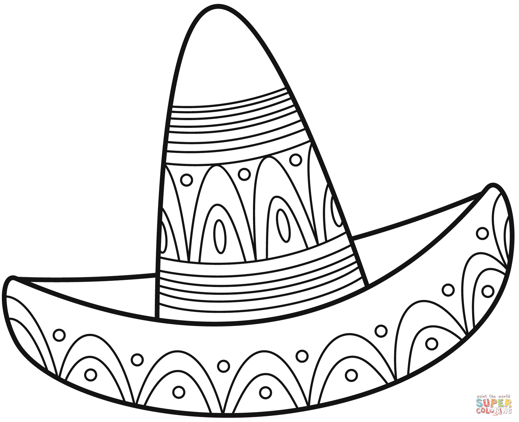 Sombrero coloring page free printable coloring pages