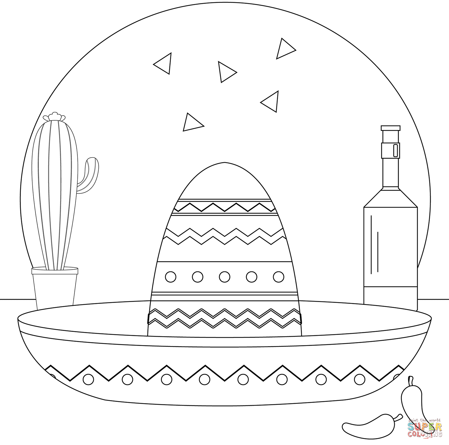 Sombrero coloring page free printable coloring pages