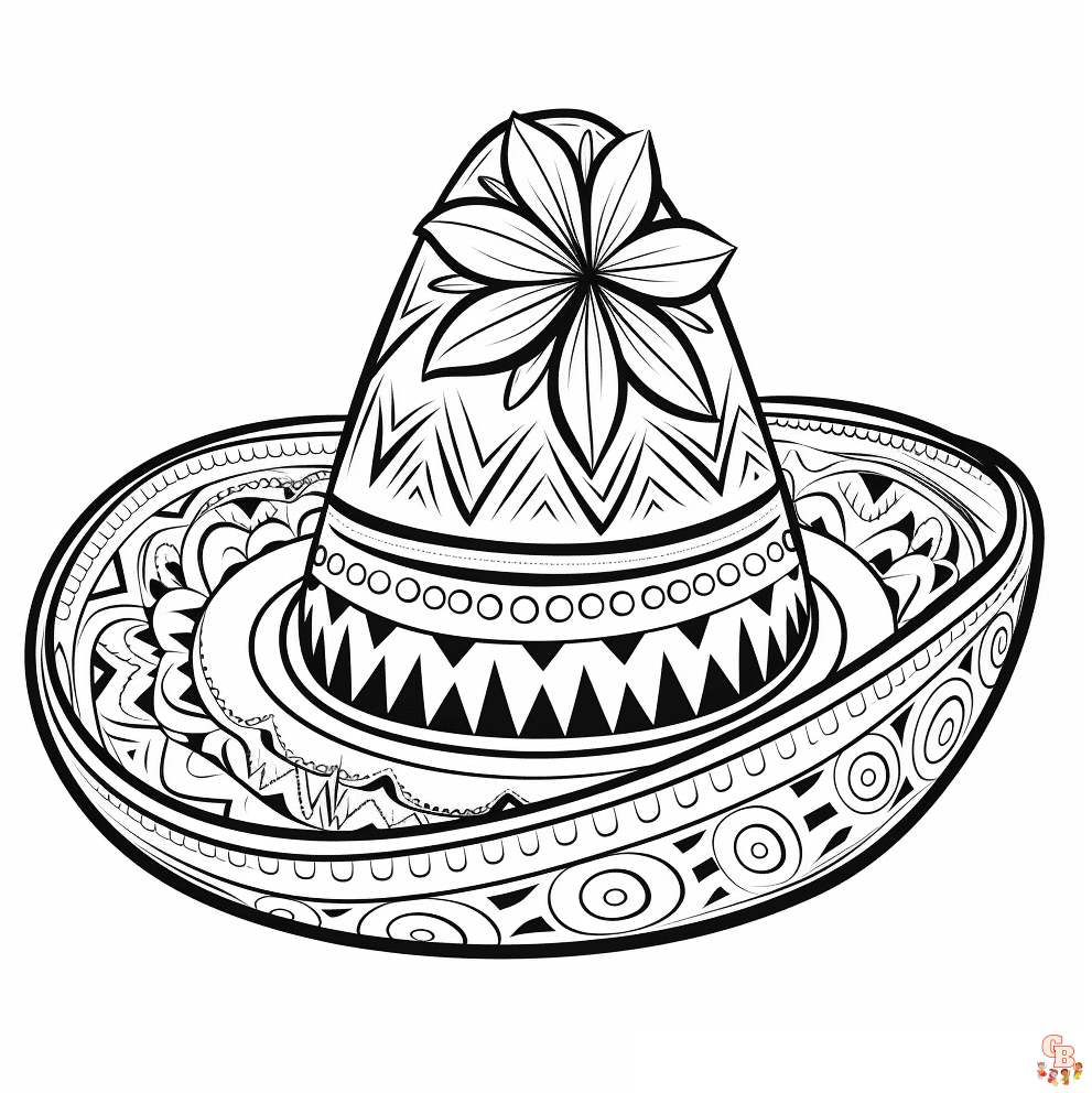 Printable sombrero coloring pages free for kids and adults