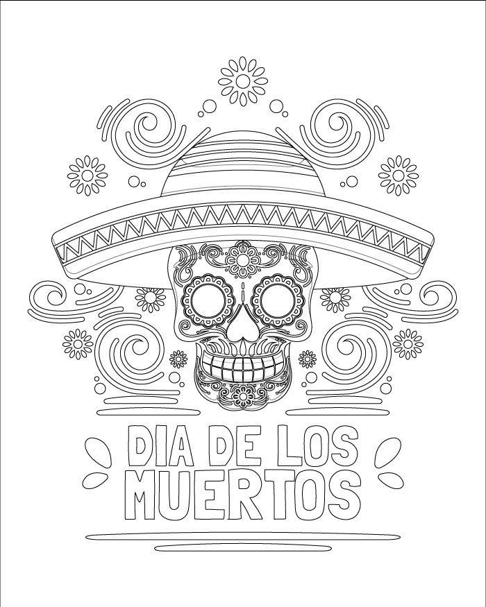 Dia de los muertos coloring pages