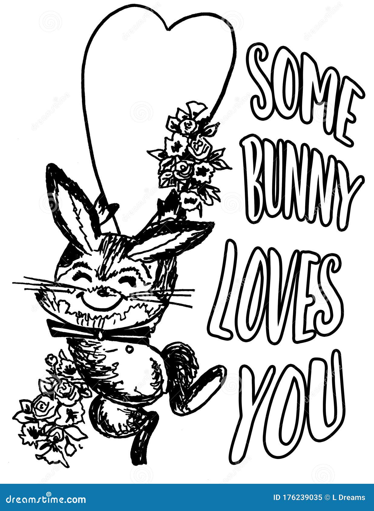 Some bunny loves you stock illustration illustration of greeting