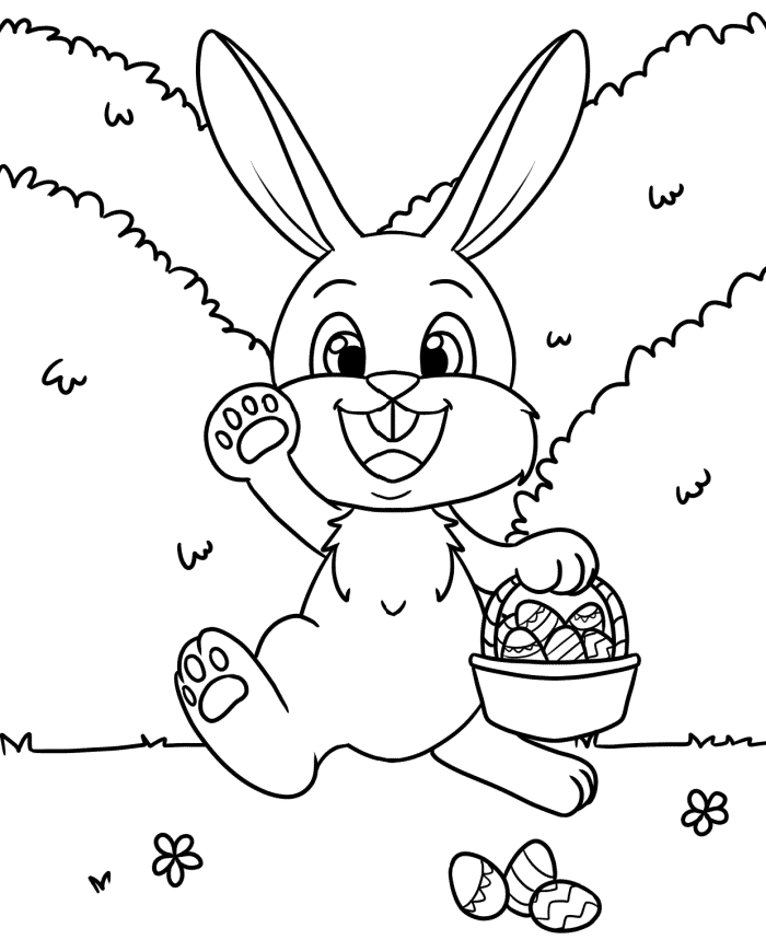 Free printable easter bunny coloring pages