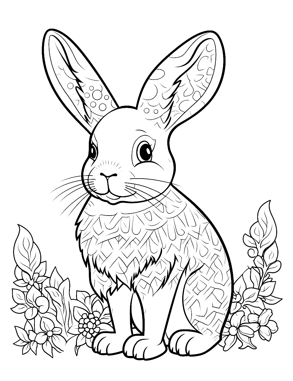 Rabbit bunny coloring pages free printables