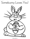 Somebunny loves you coloring page