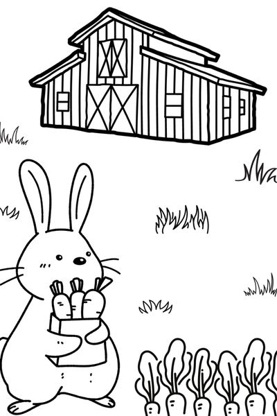 Very cute bunny coloring pages