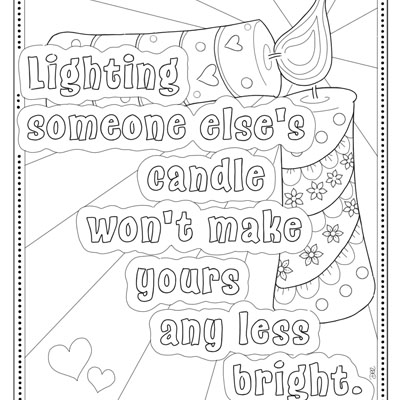 Light someones candle coloring page c