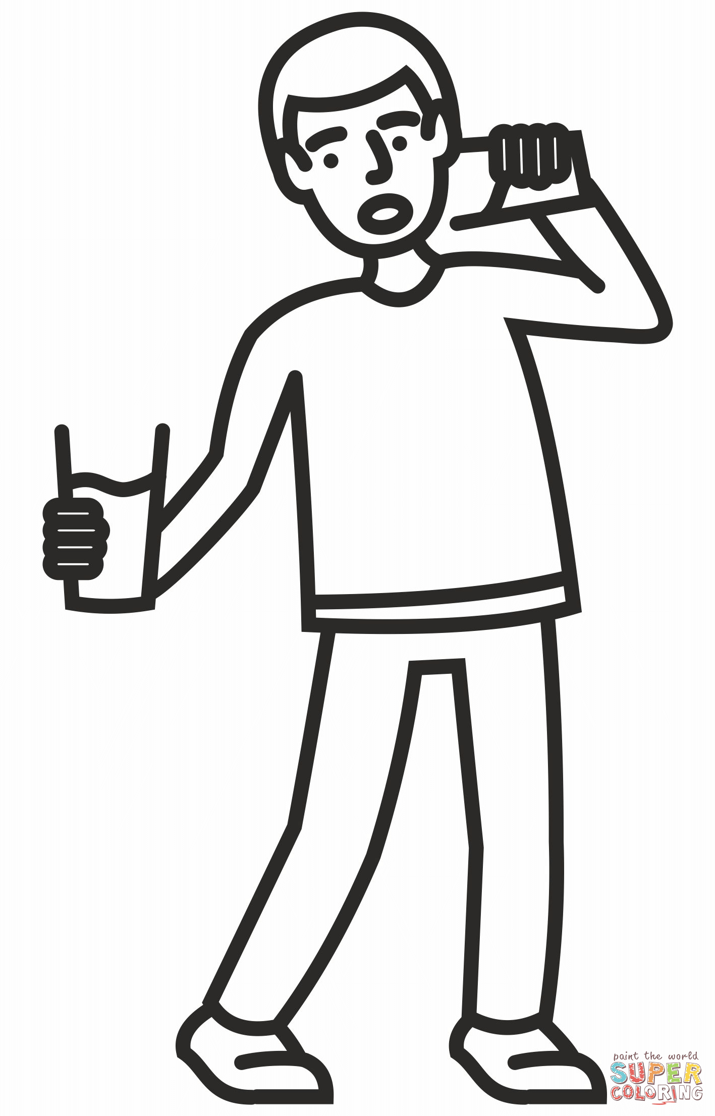 Thirsty person coloring page free printable coloring pages