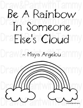 Be a rainbow in someone elses cloud poster coloring pages and bookmarks